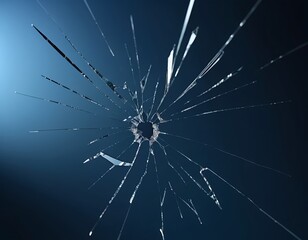 Fototapeta premium Shattered Glass, Radial Cracks, Broken Window