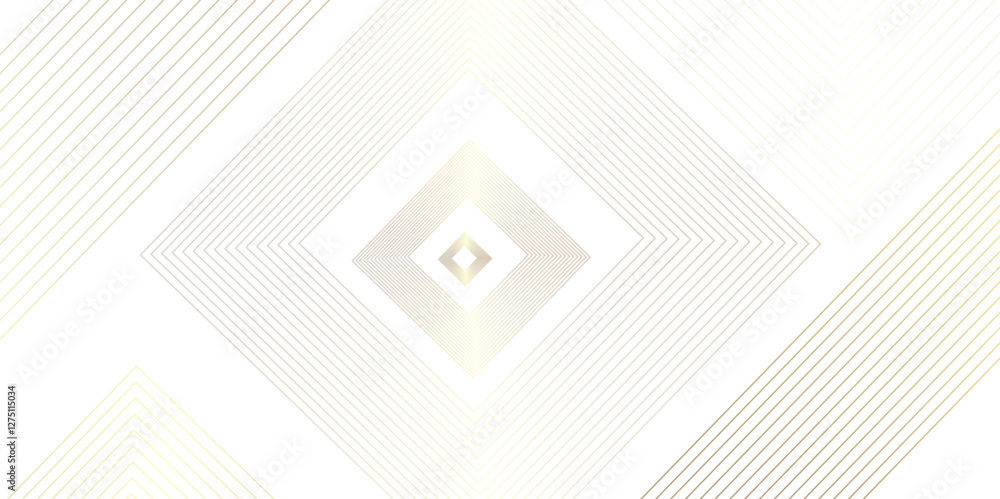 Poster abstract golden and white neon geometric light technology digital hi tech concept background. vector