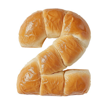 A japanese milk bread in the shape of the number "2"