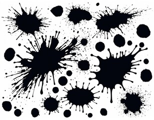 Abstract Black Ink Splatter Collection