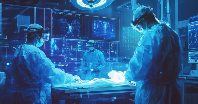Futuristic surgery with holographic displays