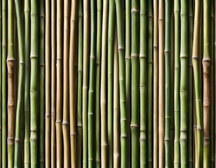Fototapeta premium Green and Beige Bamboo Stalks Background