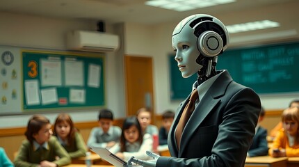 A Futuristic Classroom: Robot Teacher Addresses Students