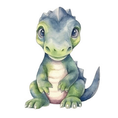 watercolors Cute baby tyrannosaurus illustration 