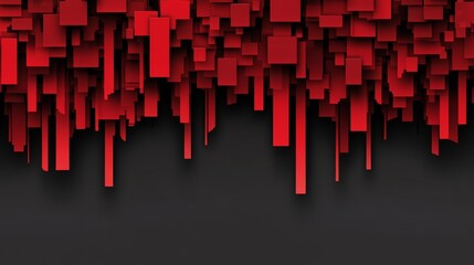 Abstract red geometric pattern with vertical elements and shadows
