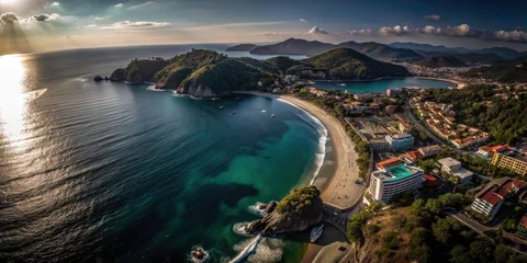 Discover Ixtapa-Zihuatanejo's stunning coastline through captivating drone photography: pristine beaches and turquoise seas.