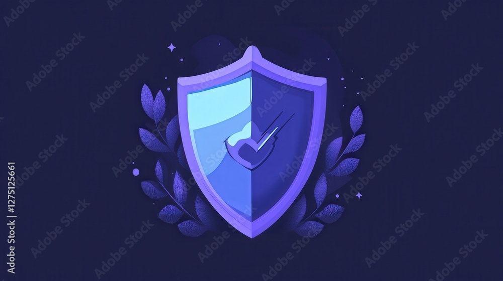 Poster cybersecurity shield icon battling against incoming ransomware malware, symbolizing data protection 