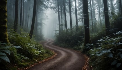 Obraz premium Misty Forest Path