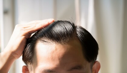 Fototapeta premium 頭皮を気にする男性