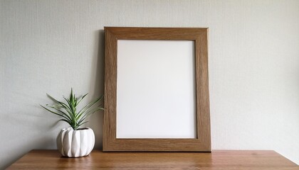 Minimalist Empty Canvas Strippeddown Poster Frame Mockup Against Pristine White Backdrop, Ideal for Digital Art, Home Decor, or Design Inspiration.