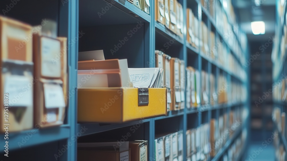 Poster advanced document management system on display, offering quick document retrieval and secure file ha