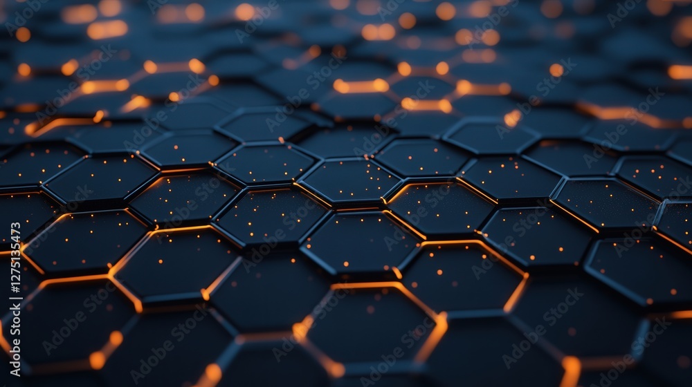 Poster hexagon pattern showing human social connections, each hexagon representing an individual in a commu