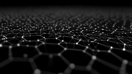 Obraz premium futuristic hexagonal grid design, with lines representing the complex web of social connections between individuals in an online community