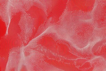 Abstract Red Texture with Wavy Lines and Geometric Patterns