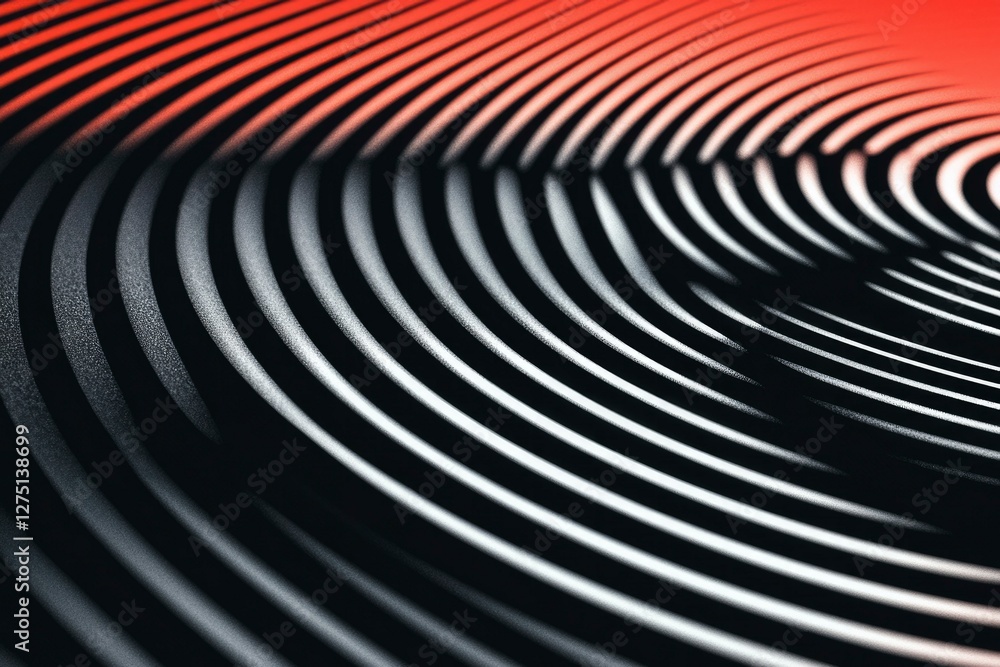Poster abstract repeating curved lines with red gradients for design and backgrounds