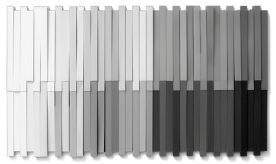 Obraz premium Gradient pattern formed by sticks of wood, wall art. Abstract background for use as wallpaper