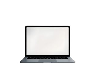 laptop mockup front view transparent background