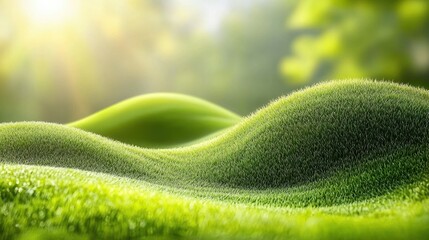 Lush Green Rolling Hills Landscape Scene