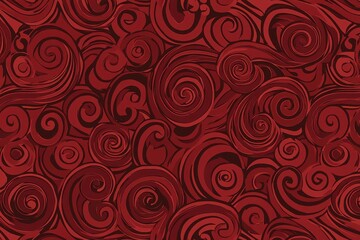 Abstract Swirling Patterns in Deep Red Tones for Creative Design