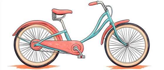 Fototapeta premium classic bicycle doodle