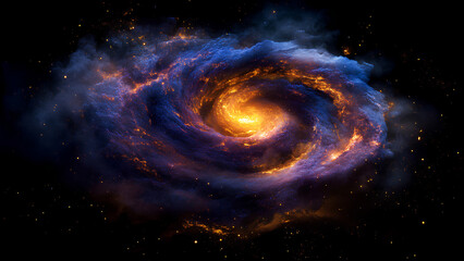 Stunning Spiral Galaxy with Glowing Nebula