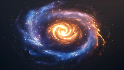 Stunning Spiral Galaxy with Glowing Nebula