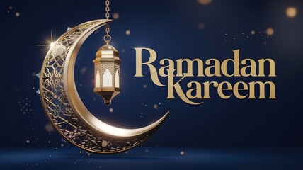 Ramadan Kareem, ramzan, Stunning 3D Ramadan artwork with crescent moon, lantern, and mosque.