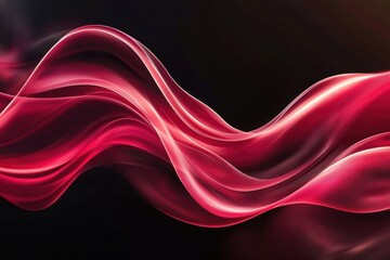 Fototapeta premium Flowing Red Waves on Dark Background Creating Dynamic Visual Effects