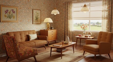 1950s Mid-Century Modern House Interior