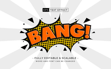 comic text effect bang modern comic text design Generative AI. boom design