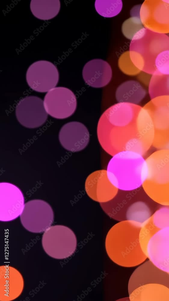 Poster multicolored confetti particles falling heavily in celebration abstract background with bokeh effect