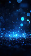 Fototapeta premium mesmerizing blue bokeh background with sparkling lights and soft focus