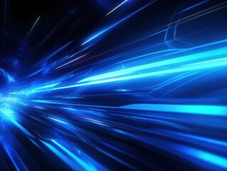 Blue light streaks abstract background showing speed and technology. Visual for presentation