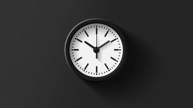 Simple black wall clock showing time
