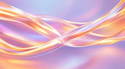 Fototapeta premium Abstract colorful waves and light reflections in soft pastel tones