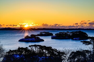 日本三景松島の２月日の出