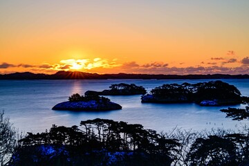 日本三景松島の２月日の出