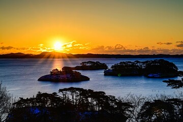 日本三景松島の２月日の出