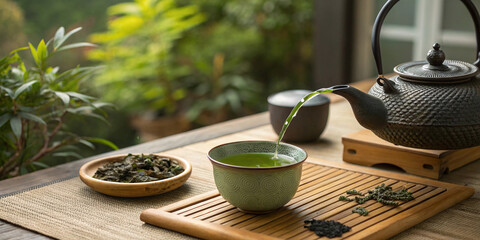 teapot and cup of tea