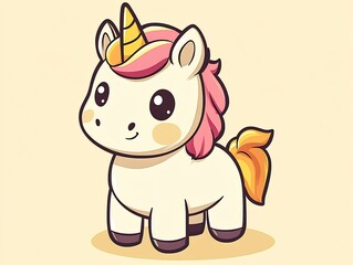 Fototapeta premium tiny unicorn with shiny horn