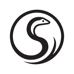 Naklejka premium 2d eel logo on a white background