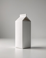 Empty milk carton on a clean white background for professional product branding and packaging concept photos Stock Photo Presentation