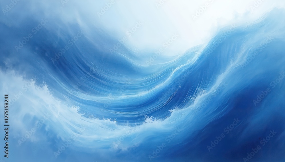 Poster cool blue and white abstract waves create a fluid, serene background with motion and tranquility. th