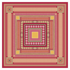 A dynamic square pattern composed of red, green, and yellow colors, creating an eye-catching visual effect.