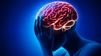 Glowing 3D of the Human Brain with Medical Conditions