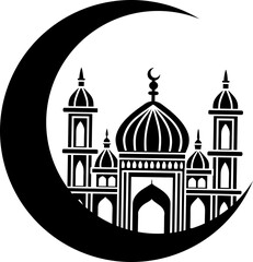 Moon Mosque Silhouette