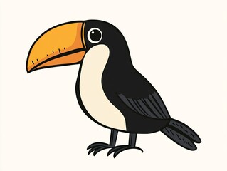 Fototapeta premium tiny toucan with happy lines