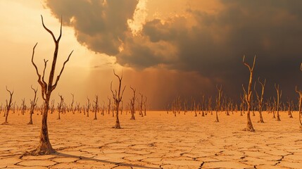 Drought impact on arid landscape desert region nature photography isolated environment wide-angle view climate change concept