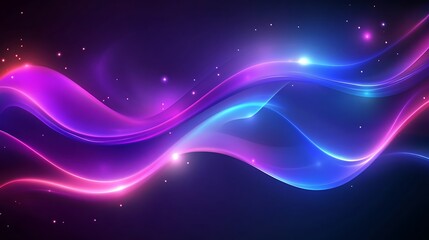 Fototapeta premium Abstract Purple and Blue Glowing Waves Design