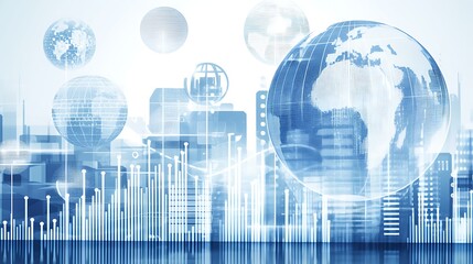 Global data analysis city skyline